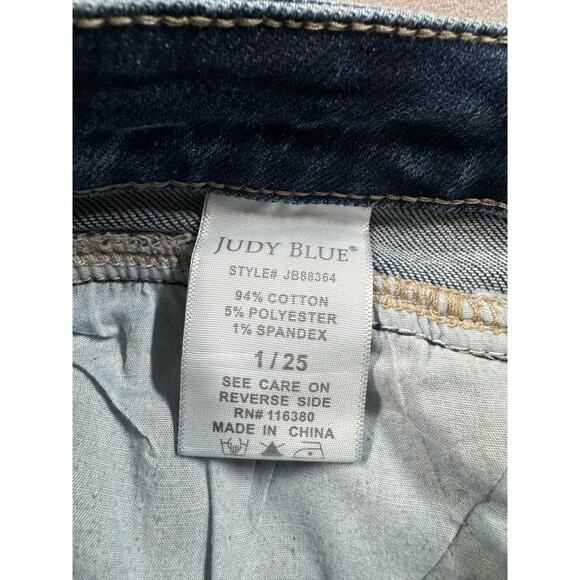 Judy Blue Jeans Skinny Fit Womens Size 1/25 JB88364 Stretch High Rise Raw Hem - Picture 4 of 12